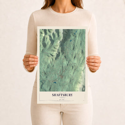 Shaftsbury, Vermont map print - 12 x 18 archival matte print