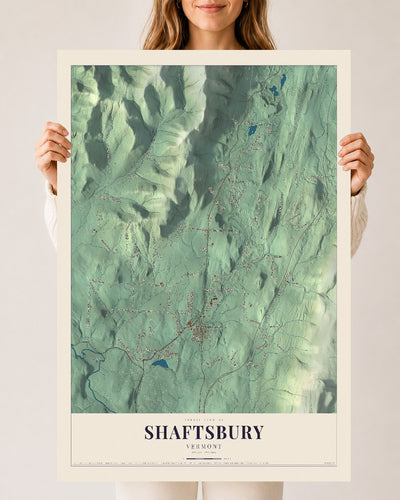 Shaftsbury, Vermont map print - 24 x 36 archival matte print