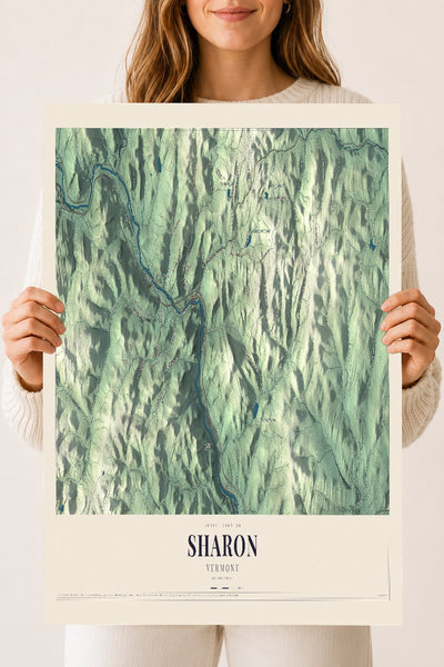 Sharon, Vermont map print - 18 x 24 archival matte print