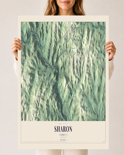Sharon, Vermont map print - 24 x 36 archival matte print