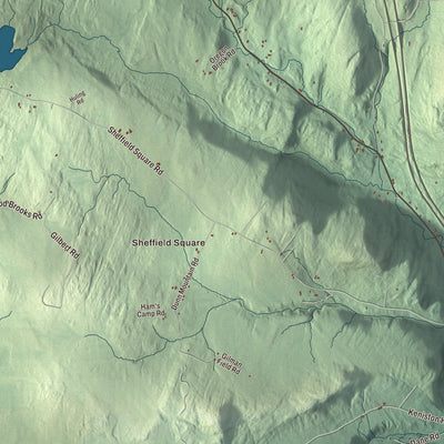 Street and neighborhood detail from the Sheffield, Vermont map