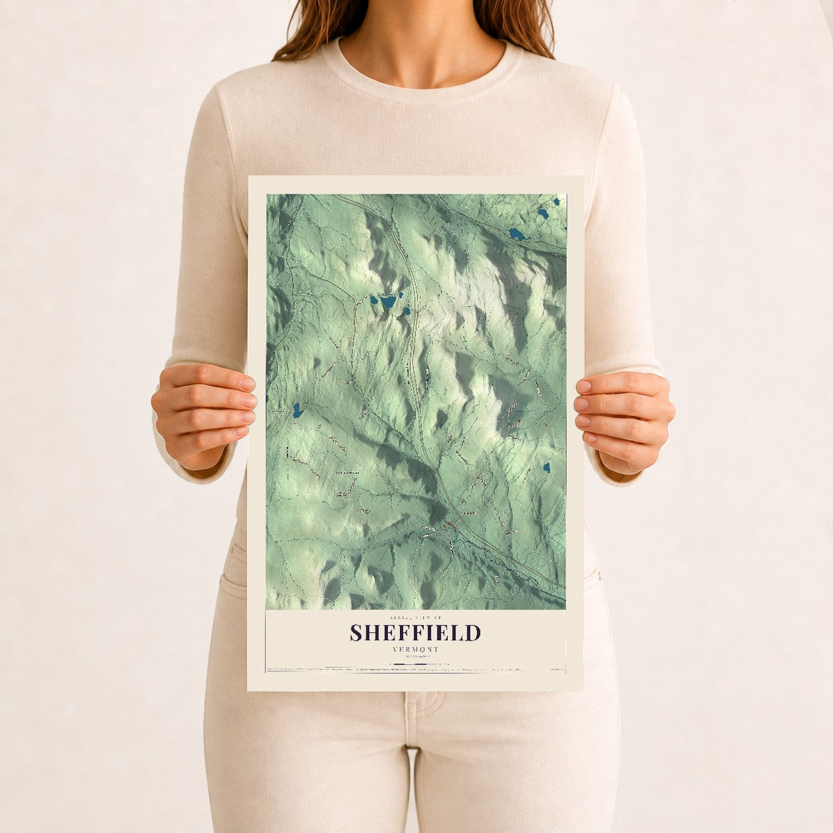 Sheffield, Vermont map print - 12 x 18 archival matte print