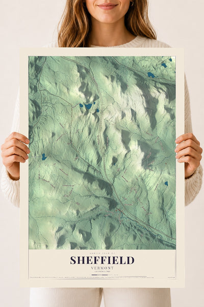 Sheffield, Vermont map print - 18 x 24 archival matte print