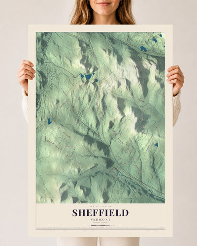 Sheffield, Vermont map print - 24 x 36 archival matte print