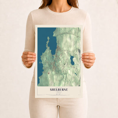 Shelburne, Vermont map print - 12 x 18 archival matte print