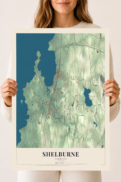 Shelburne, Vermont map print - 18 x 24 archival matte print