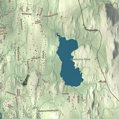 Terrain and local geography detail from the Shelburne, Vermont map