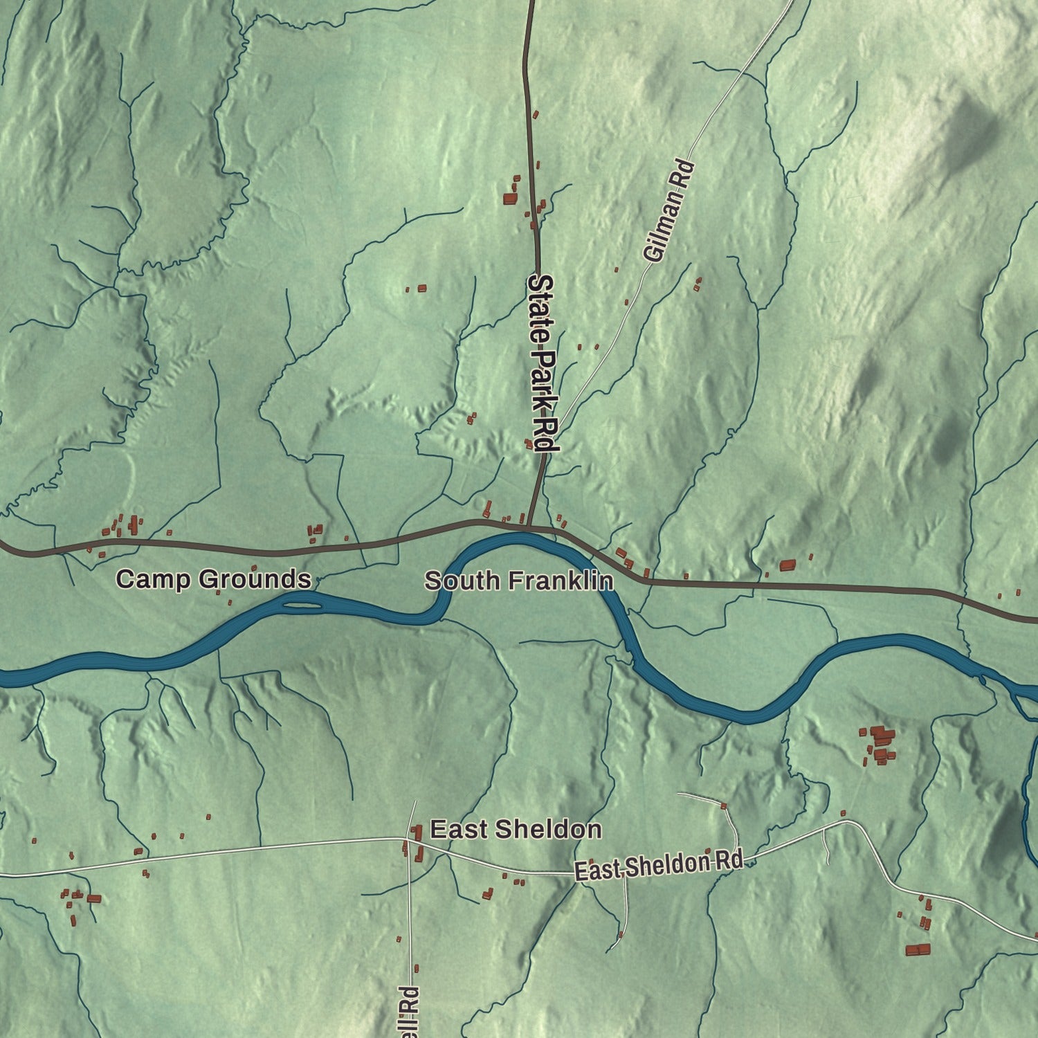 Street and neighborhood detail from the Sheldon, Vermont map