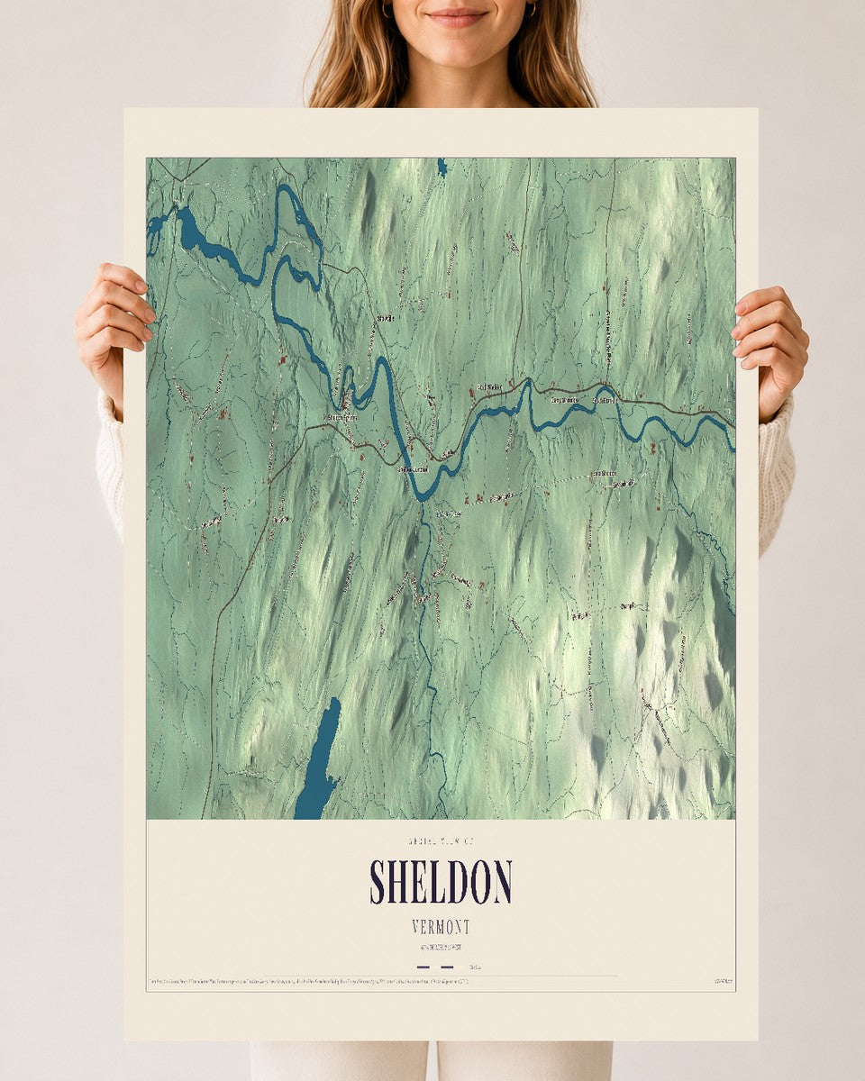 Sheldon, Vermont map print - 24 x 36 archival matte print