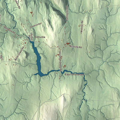 Street and neighborhood detail from the Shoreham, Vermont map