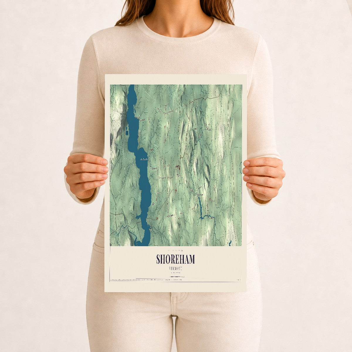 Shoreham, Vermont map print - 12 x 18 archival matte print
