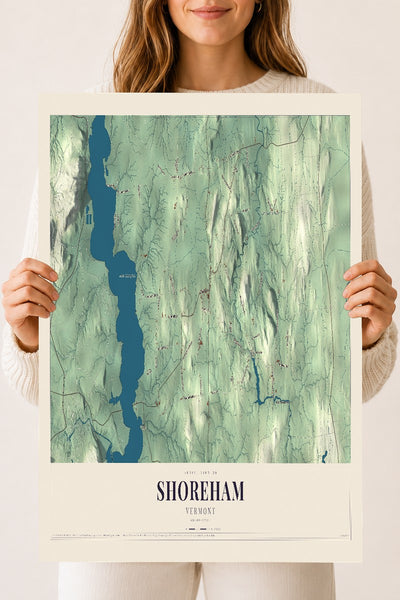 Shoreham, Vermont map print - 18 x 24 archival matte print