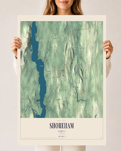 Shoreham, Vermont map print - 24 x 36 archival matte print