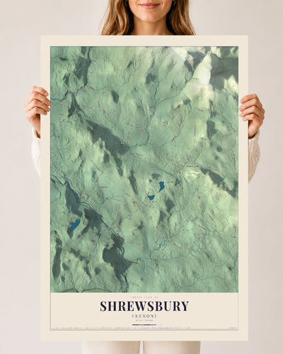 Shrewsbury, Vermont map print - 24 x 36 archival matte print