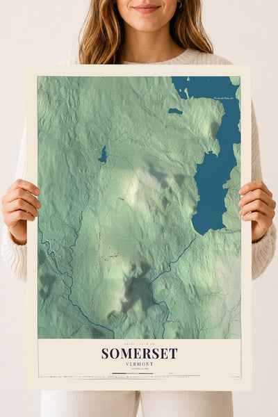 Somerset, Vermont map print - 18 x 24 archival matte print