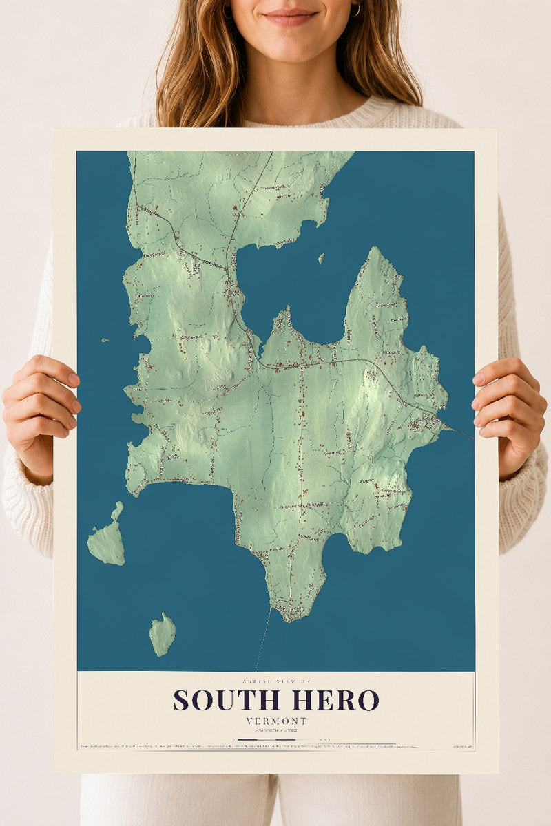 South Hero, Vermont map print - 18 x 24 archival matte print