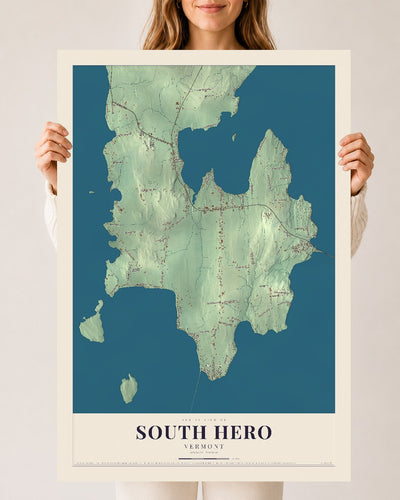 South Hero, Vermont map print - 24 x 36 archival matte print
