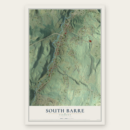 South Barre, Vermont map print, the full design