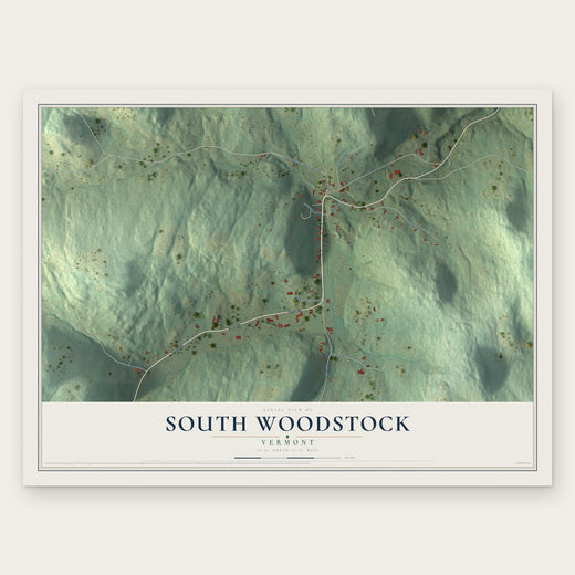 South Woodstock, Vermont map print, the full design