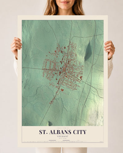 St. Albans City, Vermont map print - 24 x 36 archival matte print
