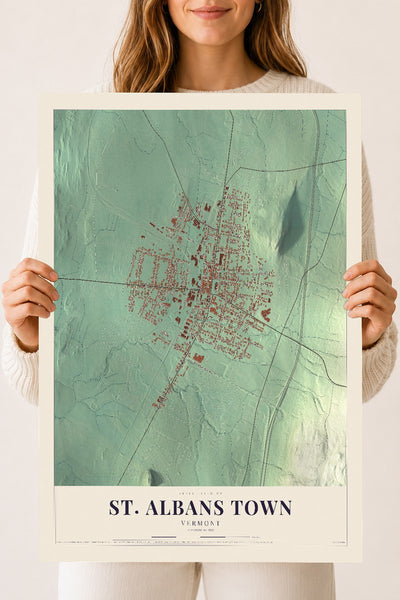 St. Albans Town, Vermont map print - 18 x 24 archival matte print