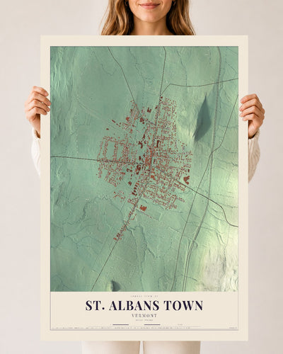 St. Albans Town, Vermont map print - 24 x 36 archival matte print