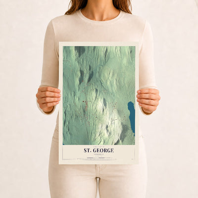 St. George, Vermont map print - 12 x 18 archival matte print