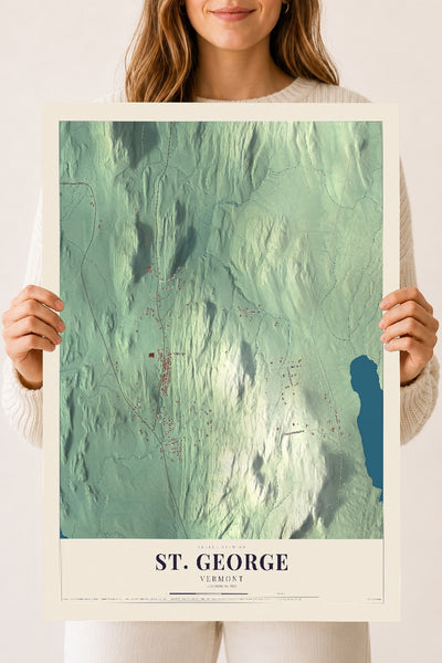 St. George, Vermont map print - 18 x 24 archival matte print
