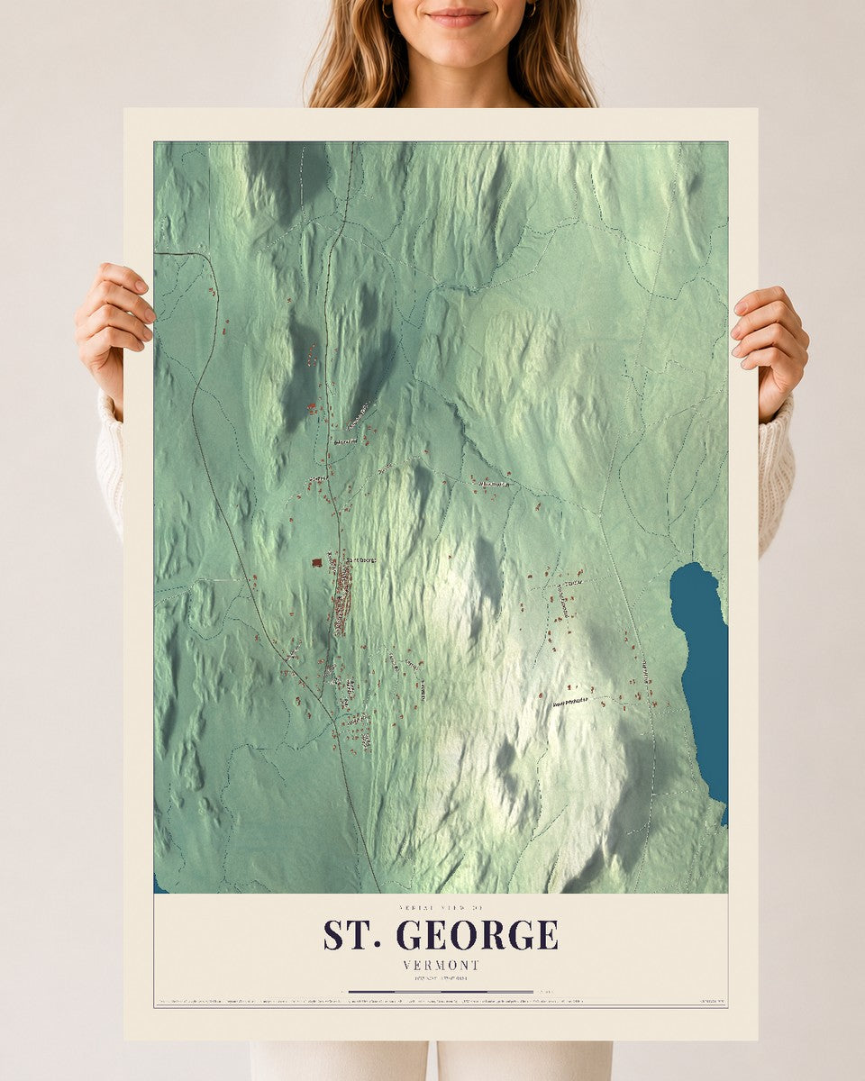St. George, Vermont map print - 24 x 36 archival matte print