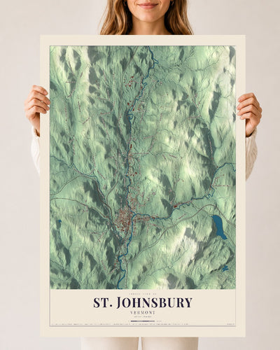 St. Johnsbury, Vermont map print - 24 x 36 archival matte print