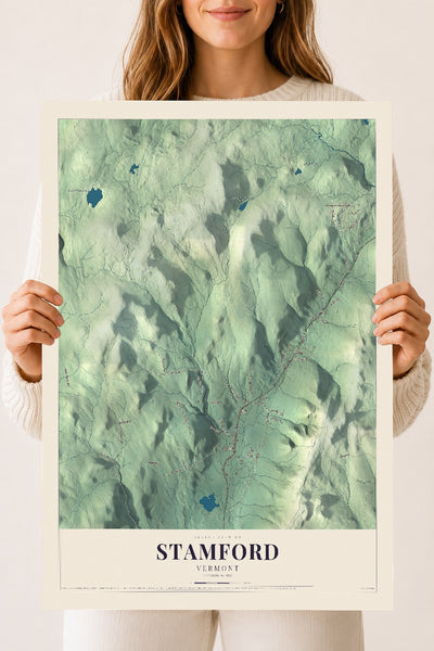 Stamford, Vermont map print - 18 x 24 archival matte print