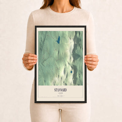Stannard, Vermont map print - 12 x 18 black Ayous wood frame