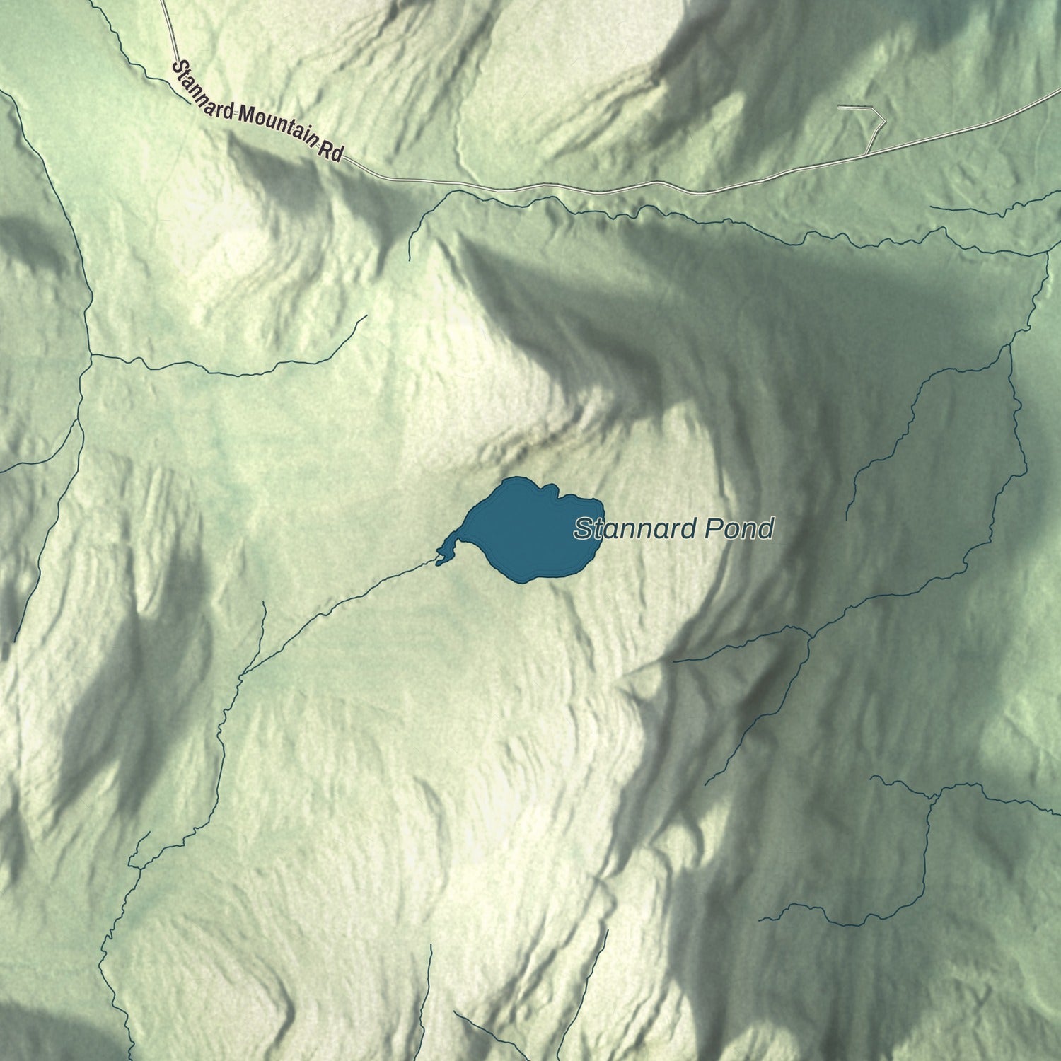 Terrain and local geography detail from the Stannard, Vermont map