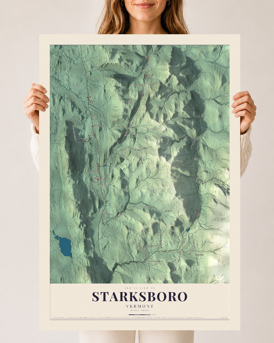 Starksboro, Vermont map print - 24 x 36 archival matte print