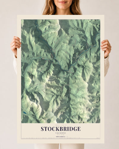 Stockbridge, Vermont map print - 24 x 36 archival matte print