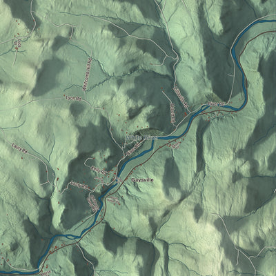 Terrain and local geography detail from the Stockbridge, Vermont map