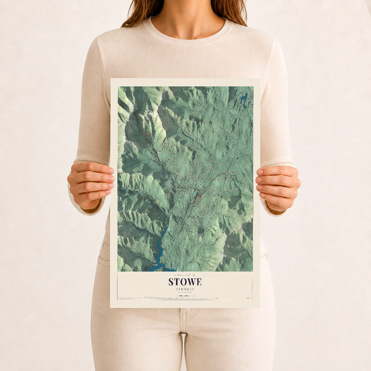 Stowe, Vermont map print - 12 x 18 archival matte print