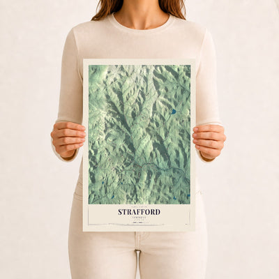 Strafford, Vermont map print - 12 x 18 archival matte print