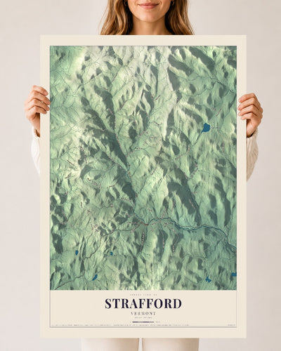 Strafford, Vermont map print - 24 x 36 archival matte print