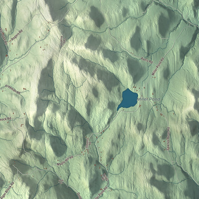Terrain and local geography detail from the Strafford, Vermont map