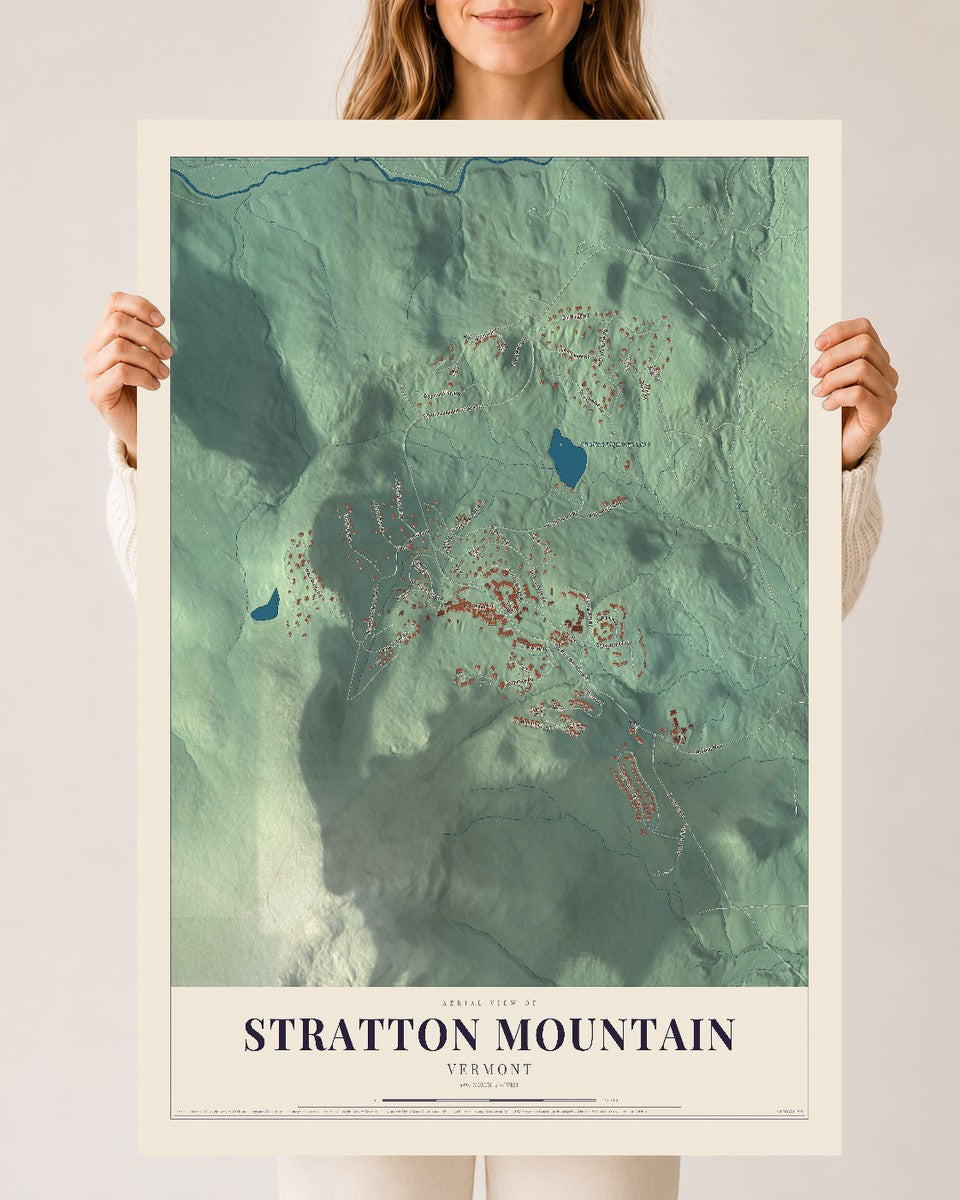 Stratton Mountain, Vermont map print - 24 x 36 archival matte print