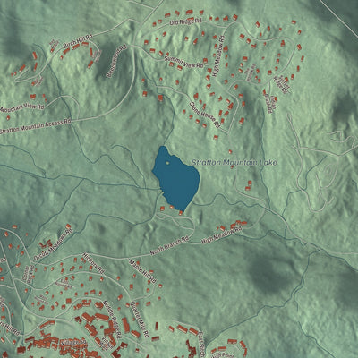 Terrain and local geography detail from the Stratton Mountain, Vermont map