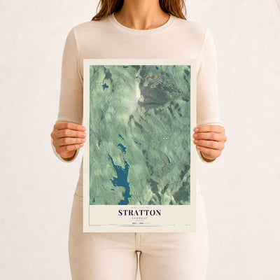 Stratton, Vermont map print - 12 x 18 archival matte print