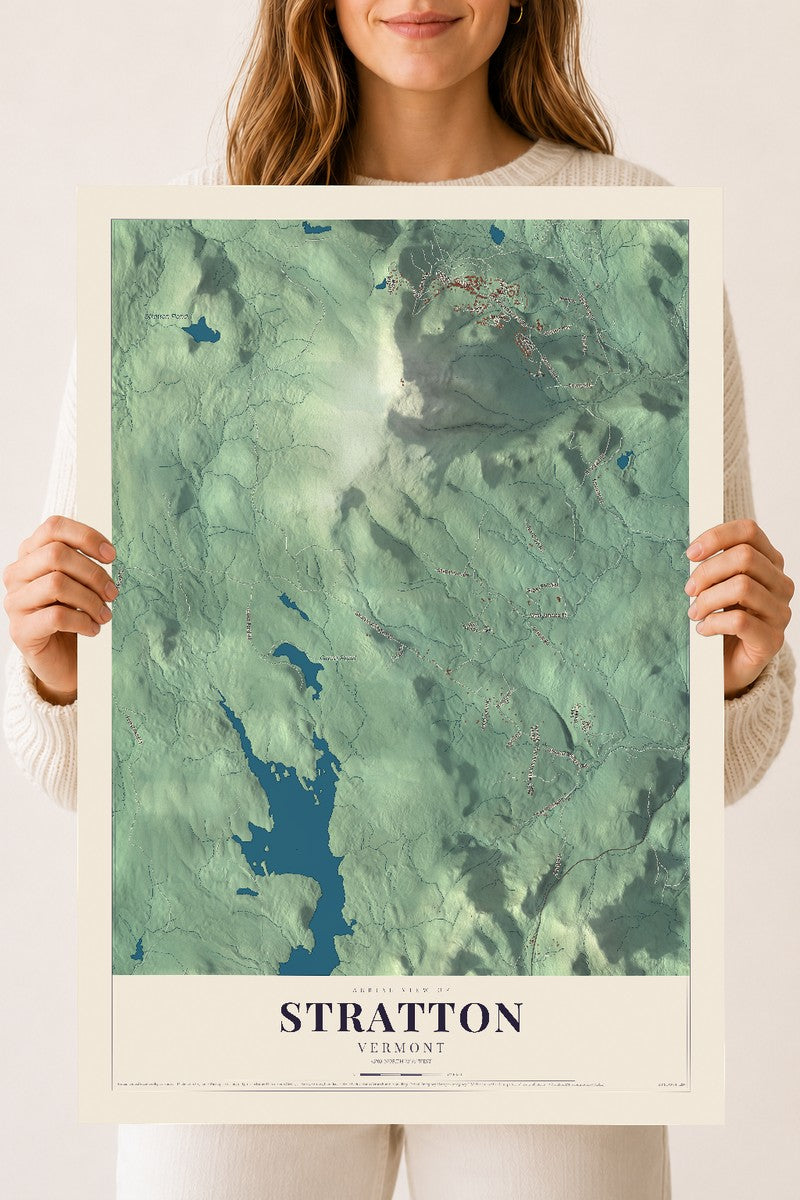 Stratton, Vermont map print - 18 x 24 archival matte print
