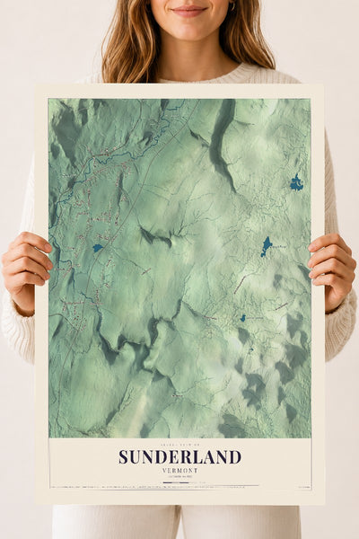 Sunderland, Vermont map print - 18 x 24 archival matte print
