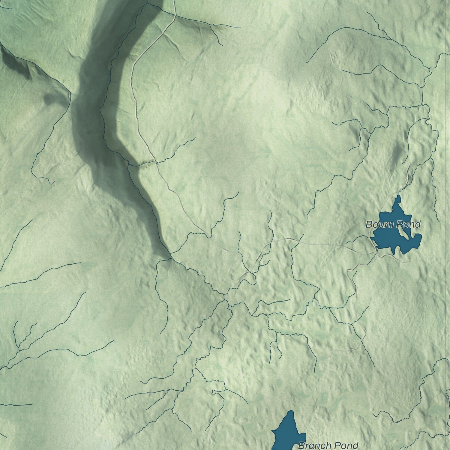 Terrain and local geography detail from the Sunderland, Vermont map