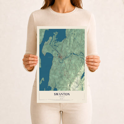 Swanton, Vermont map print - 12 x 18 archival matte print