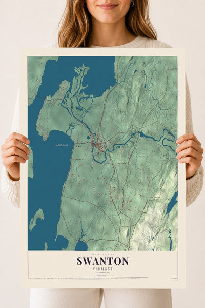 Swanton, Vermont map print - 18 x 24 archival matte print