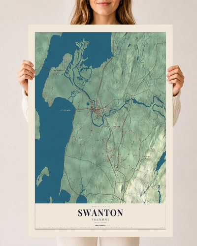 Swanton, Vermont map print - 24 x 36 archival matte print