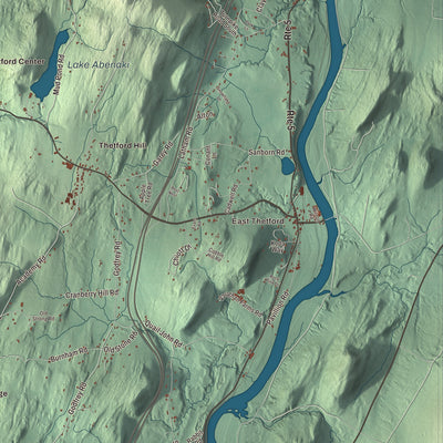 Street and neighborhood detail from the Thetford, Vermont map